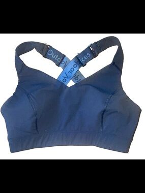 Outdoor Voices Black Crossback Sports Bra with Branded Straps Small size cup D
